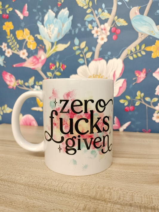 Zero fucks mug